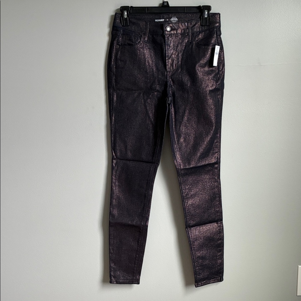 Old Navy Metallic Plum Skinny Jeans